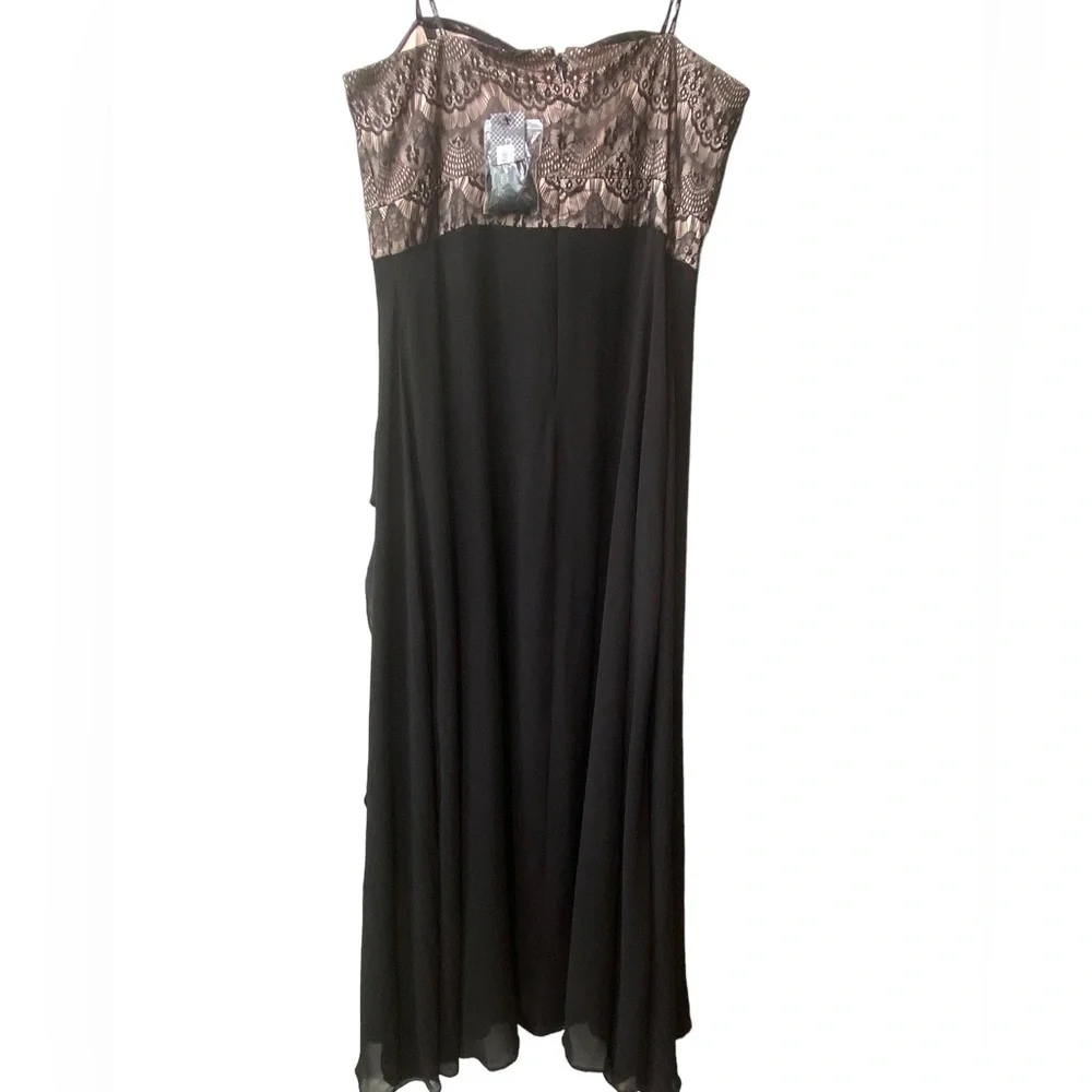 - City Chic Maxi Eyelash Ebony Lace Bodice Formal Evening Gown Dress - Picture 8 of 14